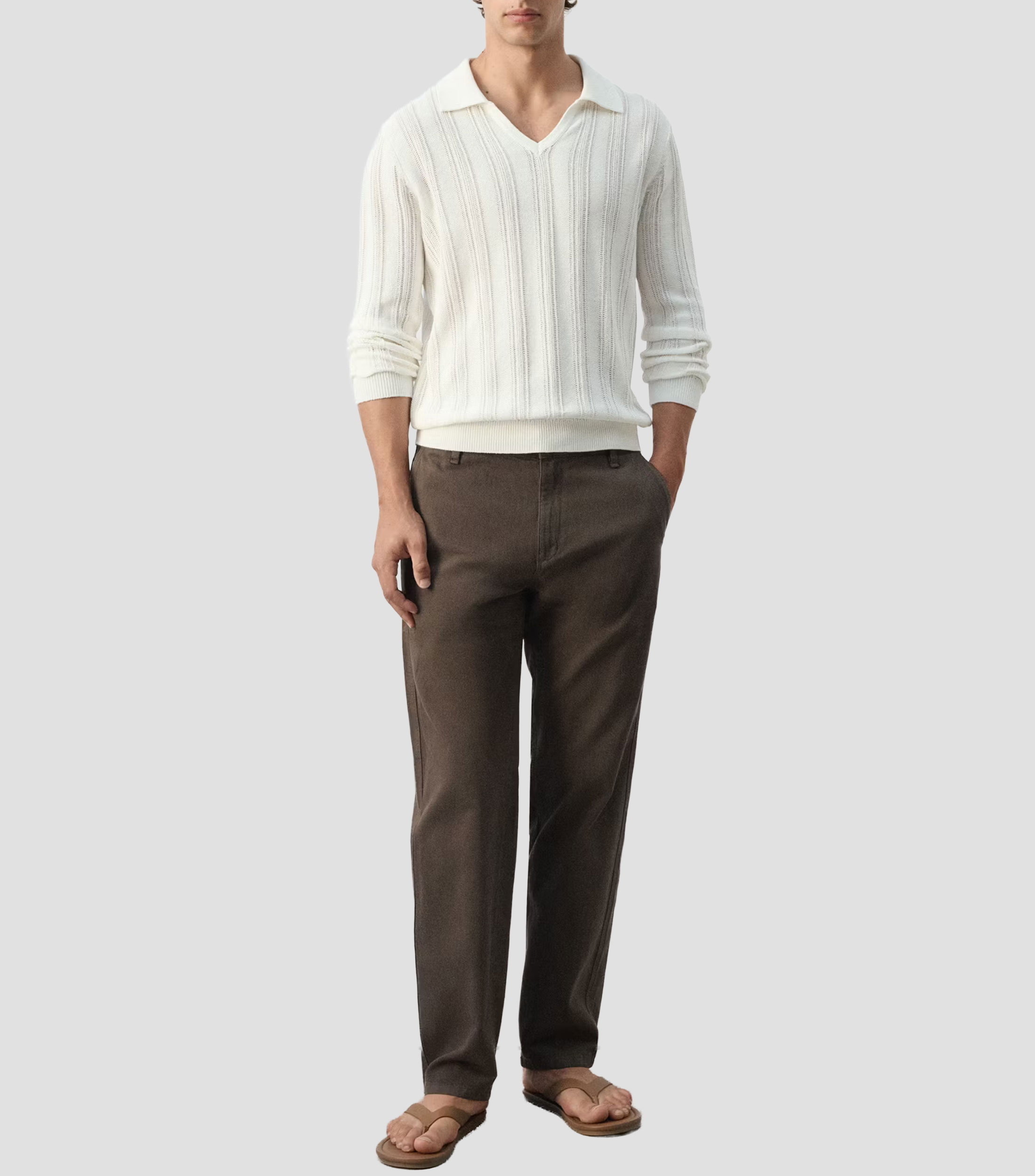 Suéter cuello polo Hombre